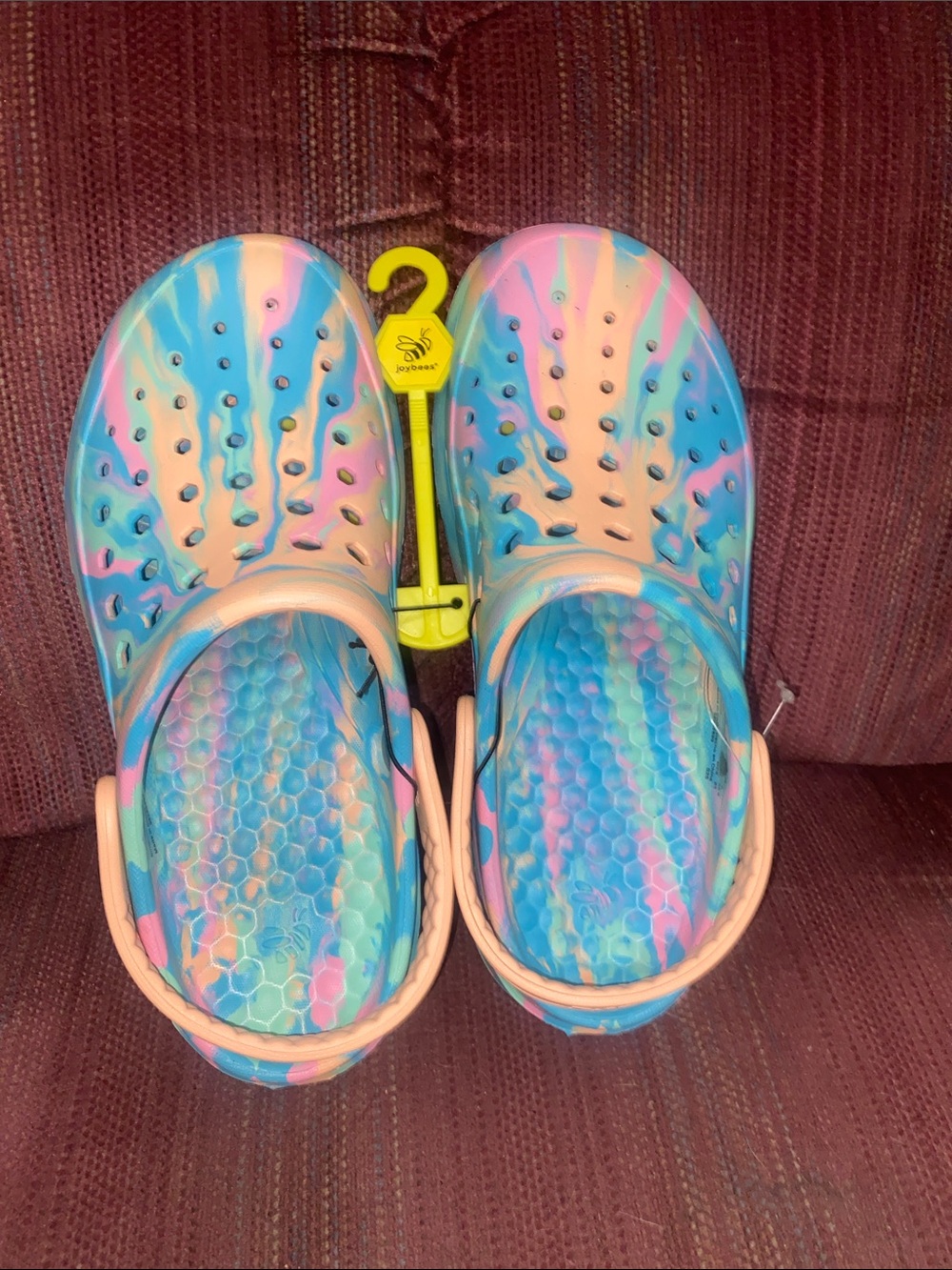 Tie-Dye Pastel Clog Mules - Women’s Slip-On Comfort Size 8